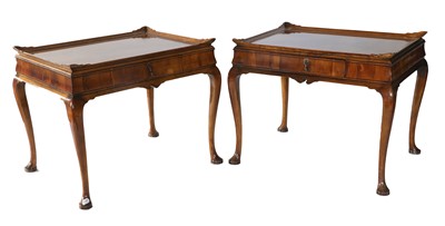 Lot 701 - A Pair of 1920/30s Walnut Side Tables, each...