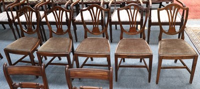 Lot 1166 - A Set of Five Mahogany Shield Back Dining Chairs