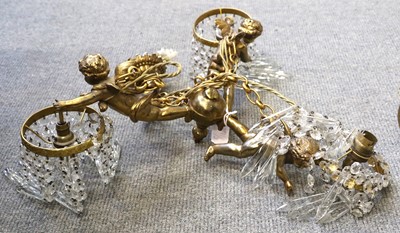 Lot 413 - A Pair of French Gilt Metal Cherub Three...