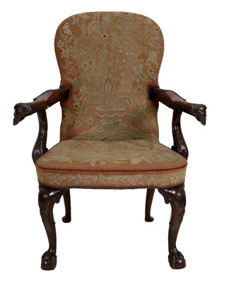 Lot 345 - A George III Style Mahogany Armchair, late...