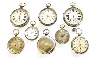 Lot 361 - Five Silver Pocket Watches, an Open Faced...