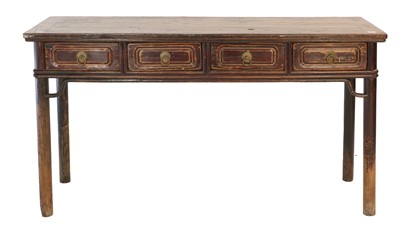 Lot 254 - A Chinese Elm and Softwood Four-Drawer Side...