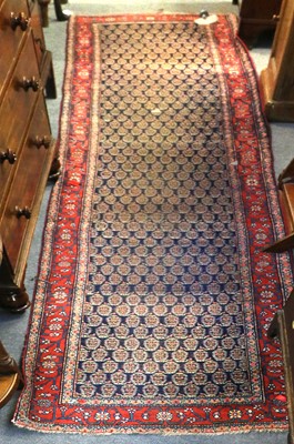 Lot 1011 - A Narrow Bidjar Runner, the midnight blue...