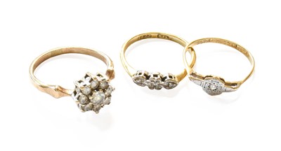 Lot 110 - A 9 Carat Gold Cubic Zirconia Cluster Ring,...