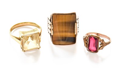 Lot 111 - Three Rings, comprising of a citrine example,...