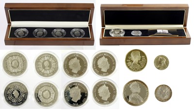 Lot 551 - 2 x Silver Coin and Medallic Sets, comprising:...