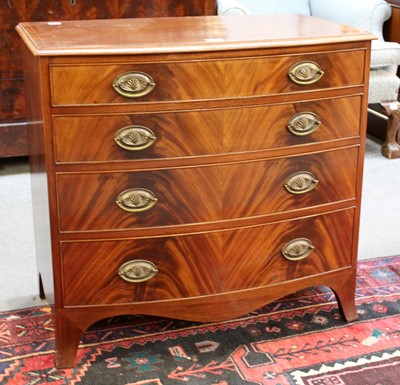 Lot 1288 - A Mahogany Veneered Bow Fronted Four Height...