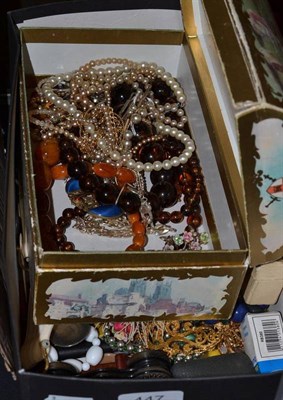 Lot 447 - Two boxes of costume jewellery