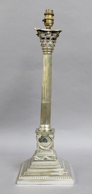 Lot 228A - A Victorian Silver Plate Oil-Lamp, Dated 1890,...