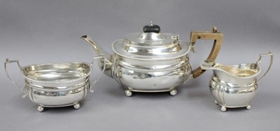Lot 107 - A Three-Piece George V Silver Tea-Service, The...