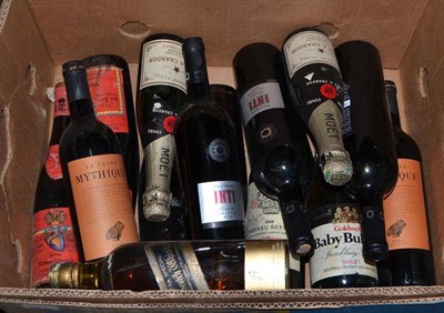 Lot 451 - Moet & Chandon, half bottle (x2); Johnnie Walker Black Label, circa 1970; Chateau Reysson 1969; and