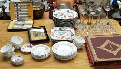 Lot 452 - A quantity of ceramics and glass including a Booths part dessert service, a set of champagne...