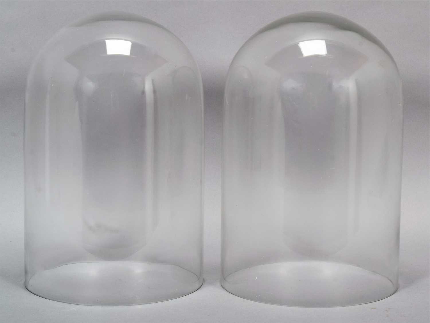 Lot 176 - Glass Domes: A Pair of Circular Glass Domes,...