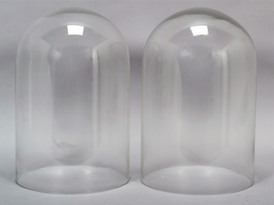 Lot 176 - Glass Domes: A Pair of Circular Glass Domes,...