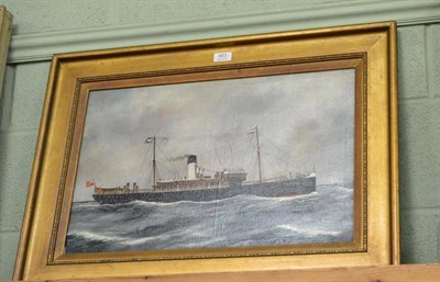 Lot 463 - A.J. Jansen, The Marylebone, study of a steamer, signed, oil on canvas