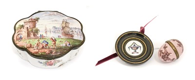 Lot 409 - A South Staffordshire Enamel Egg-Shaped Box...