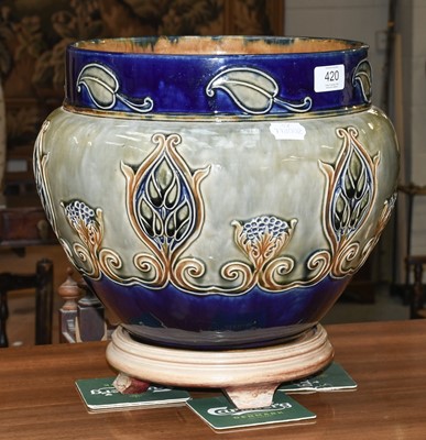 Lot 420 - A Royal Doulton Stoneware Jardiniere, tube...