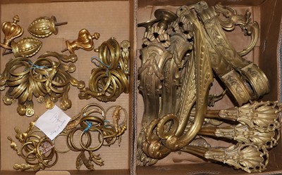 Lot 400 - A Quantity of French Gilt Metal Curtain Rail...