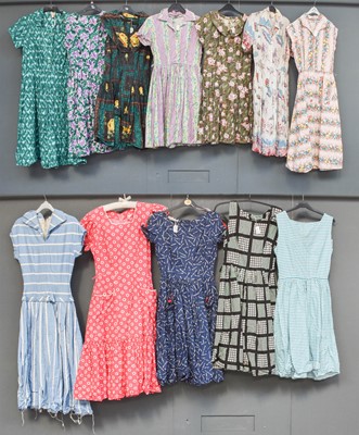 Lot 2079 - Assorted 1950s Cotton Printed Dresses...