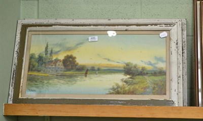 Lot 466 - Pair of watercolours, Fred Hines, river landscapes