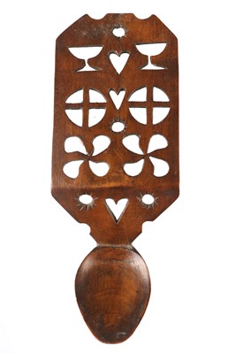 Lot 426 - A Welsh Treen Love Spoon, early 19th century,...