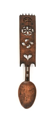 Lot 149 - A Welsh Treen Love Spoon, late 18th/early 19th...