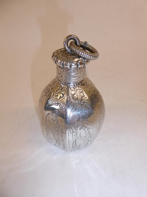 Lot 2175 - A Continental Silver Flask