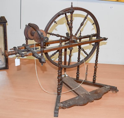 Lot 1085 - A 19th-century Table Top Spinning Wheel with...