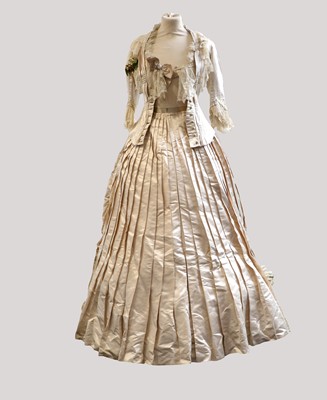 Lot 2016 - 19th Century Cream Silk Wedding Outfit,...
