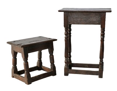 Lot 614 - A Late 17th Century Joined Oak Side Table, the...