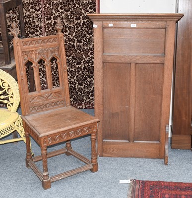 Lot 1178 - An Early 20th Century Panelled Oak Church...