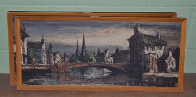 Lot 479 - 20th/21st century, a pair of German views, oil on canvas