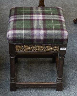 Lot 1167 - A Early 19th Century Oak Stool, the later...