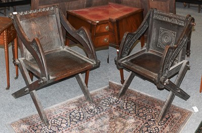 Lot 1127 - A 19th Century Carved Oak Glastonbury Chair,...