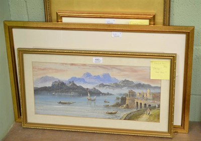 Lot 480 - Three framed watercolour by Lennard Lewis (one with extra original frame) (4)