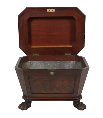 Lot 685 - A Regency Mahogany Sarcophagus Shape Cellaret,...