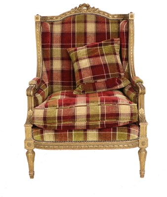 Lot 719 - A French Giltwood Armchair, late 19th century,...