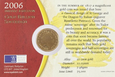 Lot 324 - Elizabeth II, Sovereign 2006, obv....