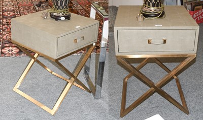 Lot 1114 - A Pair of Reproduction Side Tables, with gilt...