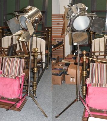 Lot 1117 - A Pair of Reproduction Chrome Film Spotlights,...