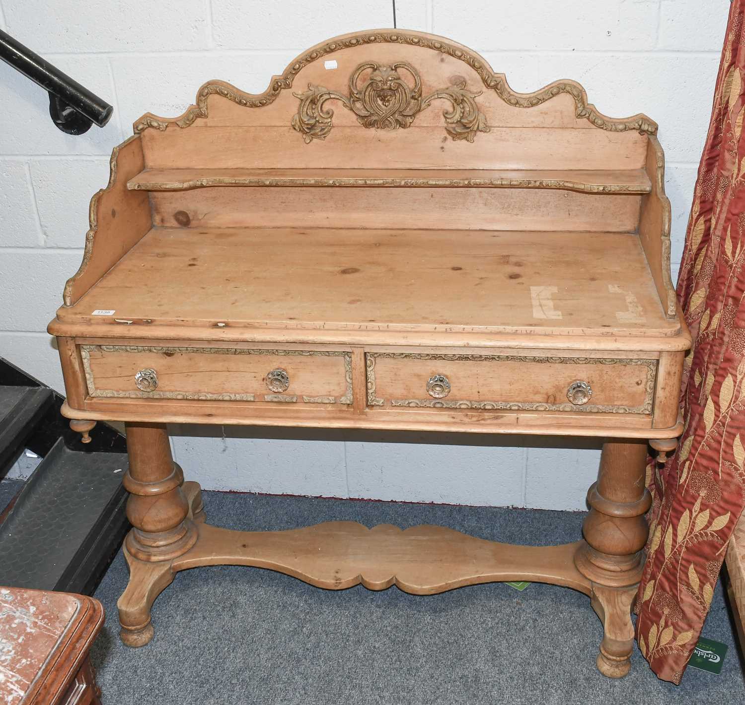 Lot 1138 - A Victorian Pine Dressing Table, with upstand...