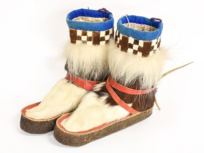 Lot 2237 - Pair of Mid-20th Century Inuit Fur and Leather...