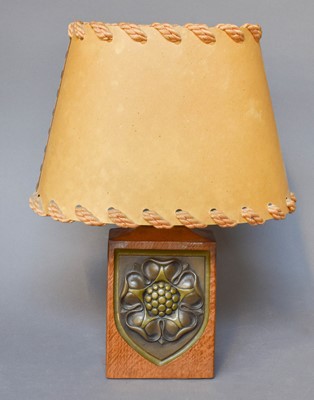 Lot 210 - A Yorkshire Oak Table Lamp, of adzed wedge...