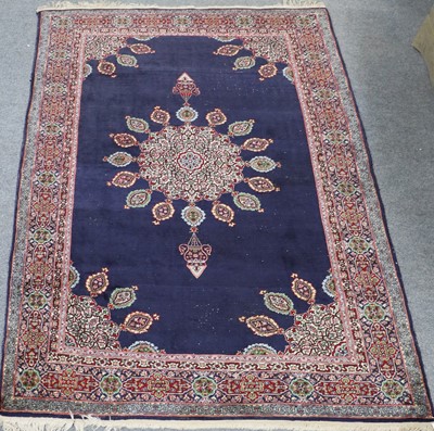 Lot 1024 - An Indian Carpet of Ardabil Design, the indigo...