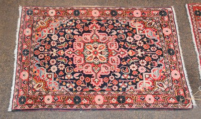 Lot 1105 - A Quam Silk Prayer Rug, the midnight blue...