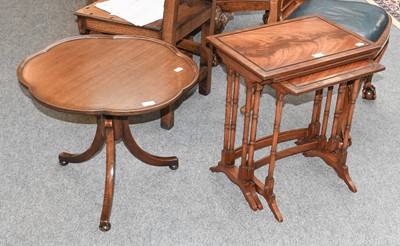 Lot 1157 - A Nest of Three Reproduction Mahogany Tables,...