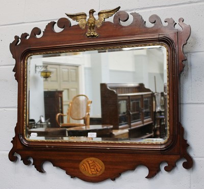 Lot 1211 - A Georgian Parcel Gilt Fret Mirror, inlaid...