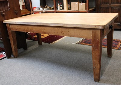 Lot 1221 - A Pitch Pine Two Drawer Kitchen Table,...