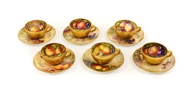 Lot 76 - A Set of Six Royal Worcester Porcelain Cabinet...