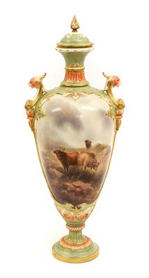 Lot 72 - A Royal Worcester Porcelain Vase and Cover, by...